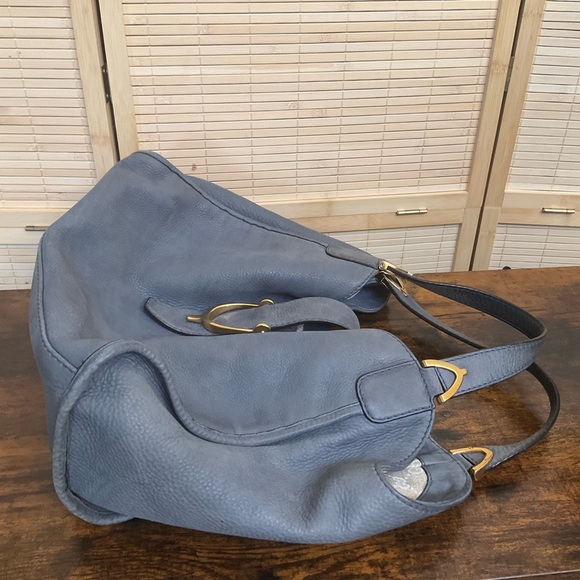 GUCCI Soft Stirrup Leather Shoulder Bag Gray 296856 - Picture 6 of 11